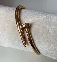 Rose gold Nail with diamond bangle bracelet