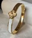 Van Cleef gold and white bangle bracelet