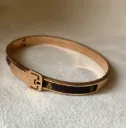 Brown watch band bangle bracelet