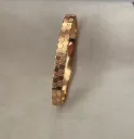 Honeycomb 2-layer rose gold bangle bracelet