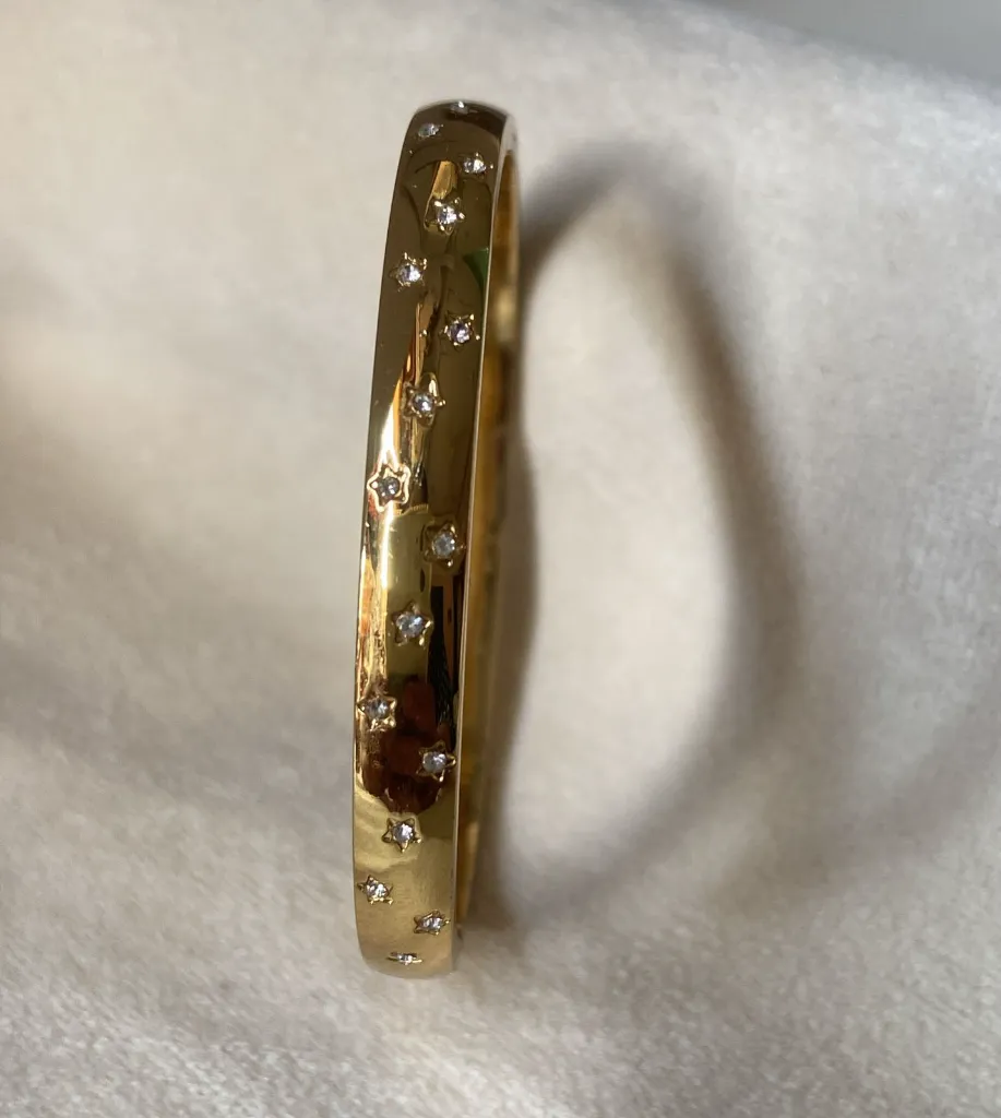 Star shaped diamond baby size baby bracelet