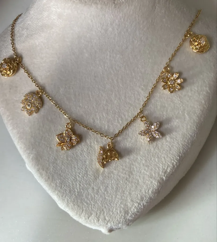 Premium studded charms necklace