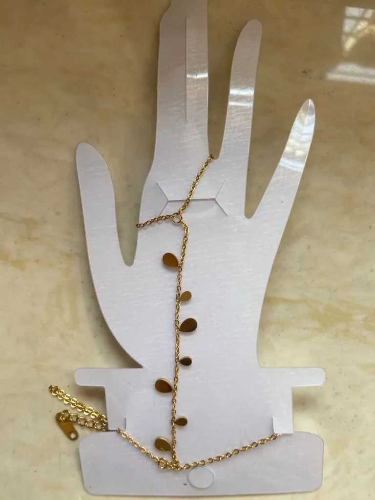 Classy minimal droplet hand chain