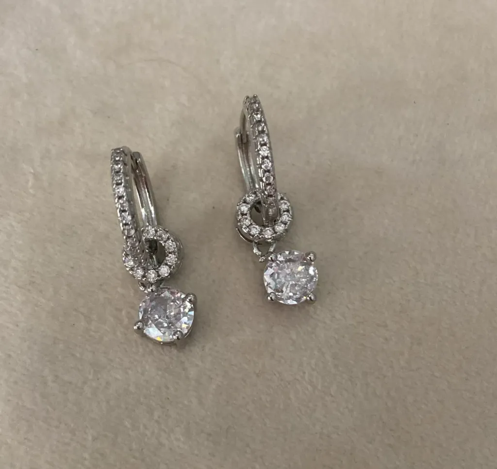 Diamond drop earring