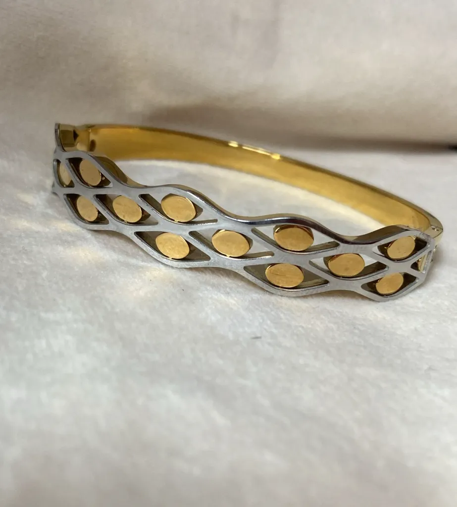 Dual tone Bangle bracelet