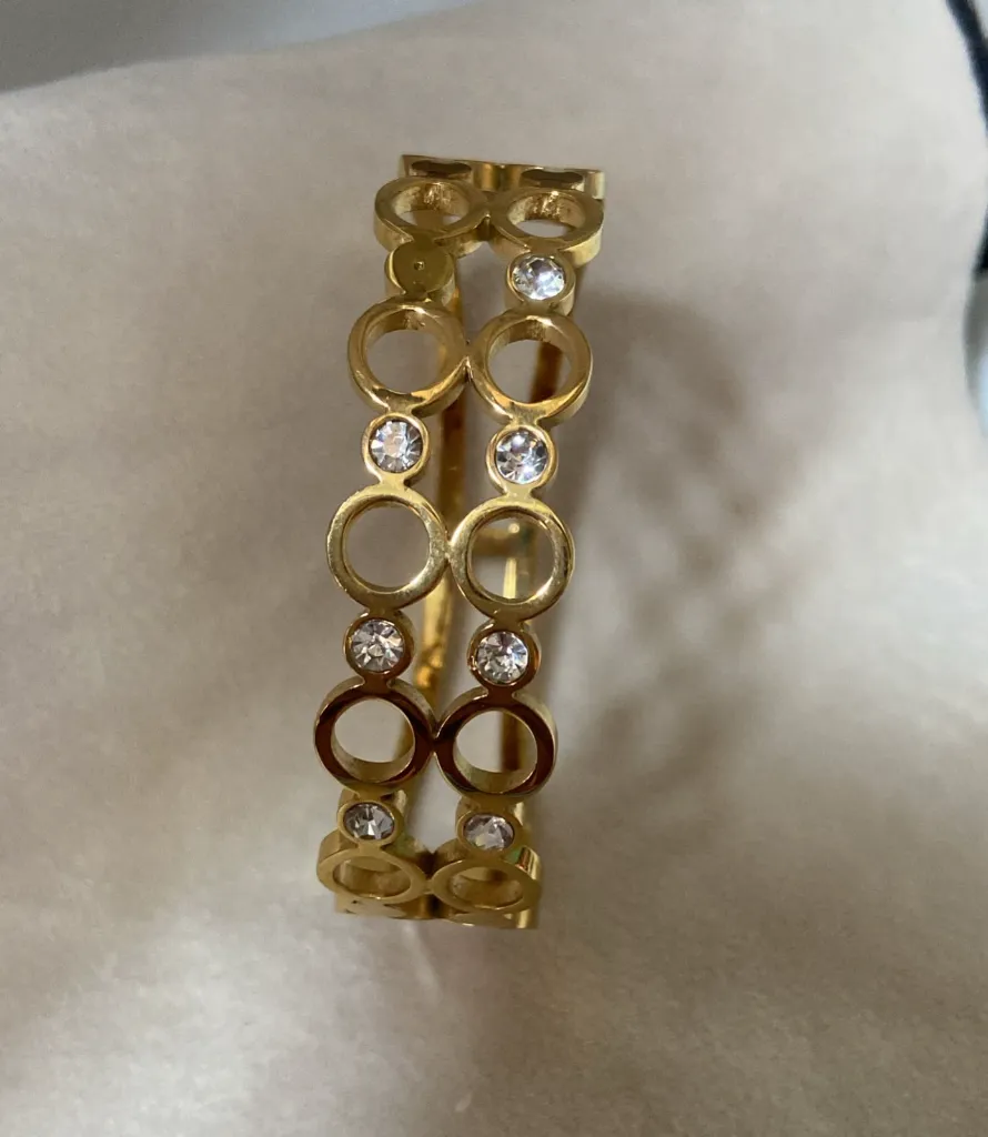 Broad bubble bangle bracelet