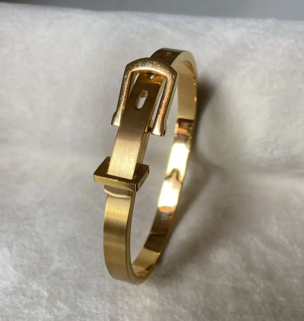 Watch belt bangle bracelet