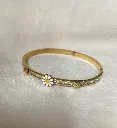 White flower bangle bracelet